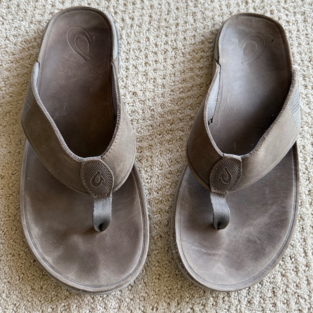 Olukai Men’s Leather Sandals - Size 12